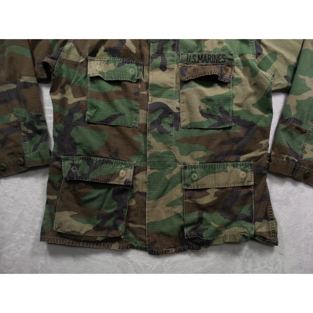 Military Coat Mens Size Medium Regular Green Woodland Camo BDU Combat Marines - Picture 2 of 13